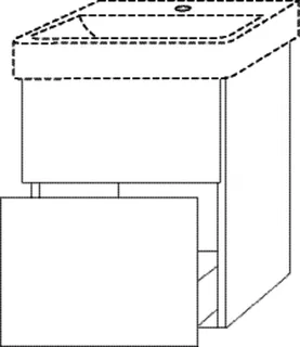 SA Waschtischunterbau mit Auszügen 3way (BR832) 588x450x377 Weiß-Soft – Bild 2