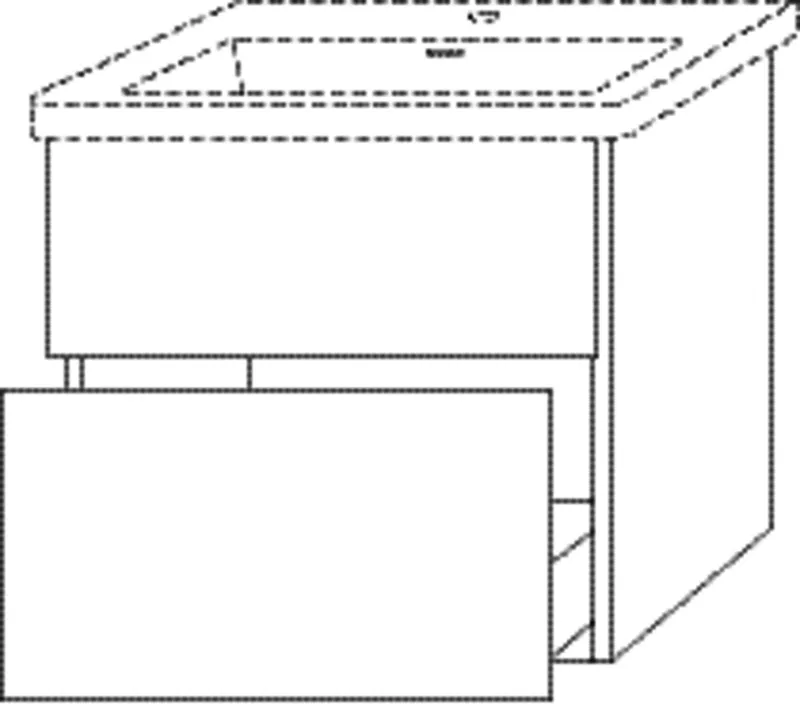 SA Waschtischunterbau mit Auszügen 3way (BR847) 588x605x462 Eiche-Tabak