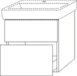 SA Waschtischunterbau mit Auszügen 3way (BR876) 588x590x407 Linde-Hell – Bild 2