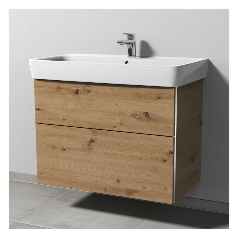 SA Waschtischunterbau mit Auszügen 3way (BR879) 588x790x407 Eiche-Natural-Touch