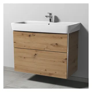 SA Waschtischunterbau mit Auszügen 3way (BR879) 588x790x407 Eiche-Natural-Touch