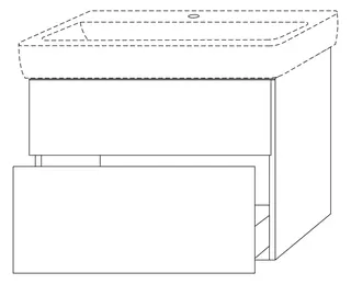 SA Waschtischunterbau mit Auszügen 3way (BR879) 588x790x407 Eiche-Natural-Touch – Bild 2