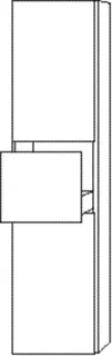 SA Hochschrank links 3way (BS104) 1700x400x345 Weiß-Glanz – Bild 2