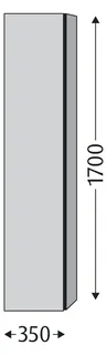SA Hochschrank rechts 3way (BS109) 1700x350x345 Sandgrau-Matt – Bild 2