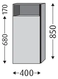 SA Mittelschrank links 3way (BS134) 850x400x345 Sandgrau-Matt – Bild 2