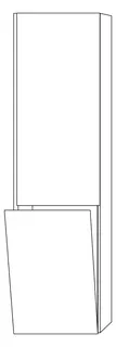SA Stauraumschrank rechts 3way (BS185) 1700x450x345 Weiß-Glanz – Bild 4