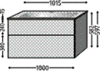 SA Set Glas-Waschtisch 3way (BS204) 582x1000x487 Sandgrau-Matt – Bild 4