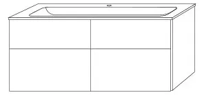SA Set Glas-Waschtisch 3way (BR207) 582x1300x487 Weiß-Soft – Bild 3