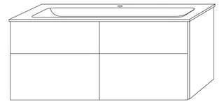 SA Set Glas-Waschtisch 3way (BR207) 582x1300x487 Weiß-Soft – Bild 4