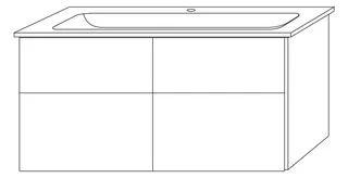 SA Set Keramik-Waschtisch 3way (UM327) 591x1155x477 Anthrazit-Matt – Bild 4