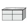 SA Waschtischunterbau mit Auszügen 3way (BS337) 591x1155x500 Schwarz-Matt – Bild 4