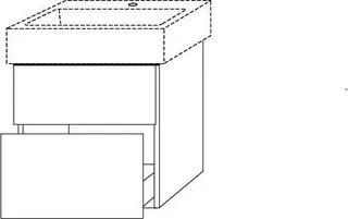 SA Waschtischunterbau mit Auszügen 3way (BS433) 591x550x447 Weiß-Glanz – Bild 2
