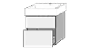 SA Waschtischunterbau mit Auszügen 3way (BS433) 591x550x447 Weiß-Glanz – Bild 3