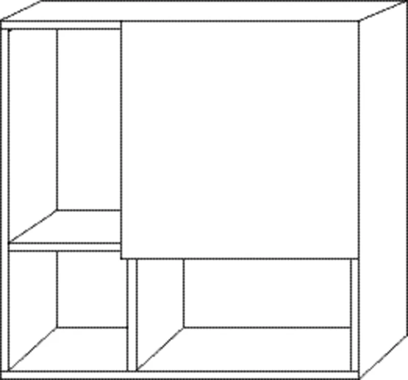 SA Würfelschrank 3way (BS550) 510x510x197 Weiß-Glanz