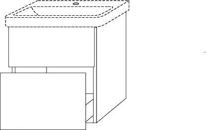 SA Waschtischunterbau mit Auszügen 3way (BS620) 580x525x352 Weiß-Glanz