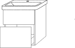 SA Waschtischunterbau mit Auszügen 3way (BS620) 580x525x352 Weiß-Glanz – Bild 3