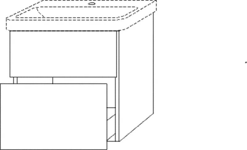 SA Waschtischunterbau mit Auszügen 3way (BS621) 580x580x452 Weiß-Glanz