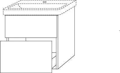 SA Waschtischunterbau mit Auszügen 3way (SM621) 580x580x452 Weiß-Soft