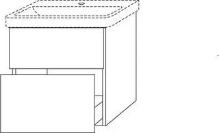 SA Waschtischunterbau mit Auszügen 3way (SM621) 580x580x452 Weiß-Soft
