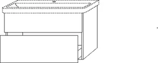 SA Waschtischunterbau mit Auszügen 3way (BS624) 580x976x452 Anthrazit-Glanz