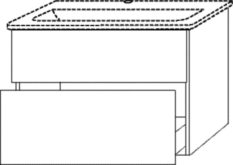 SA Waschtischunterbau mit Auszügen 3way (BS642) 585x790x437 Schwarz-Matt