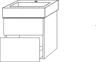 SA Waschtischunterbau mit Auszügen 3way (BS716) 593x550x430 Weiß-Glanz