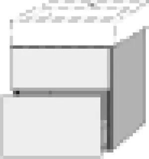 SA Waschtischunterbau mit Auszügen 3way (BS716) 593x550x430 Weiß-Glanz – Bild 2