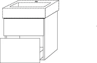 SA Waschtischunterbau mit Auszügen 3way (BS716) 593x550x430 Weiß-Glanz – Bild 3