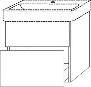 SA Waschtischunterbau mit Auszügen 3way (BS767) 593x600x437 Weiß-Glanz – Bild 2