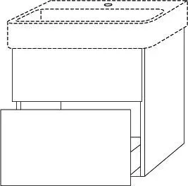 SA Waschtischunterbau mit Auszügen 3way (BS823) 588x710x397 Schwarz-Matt