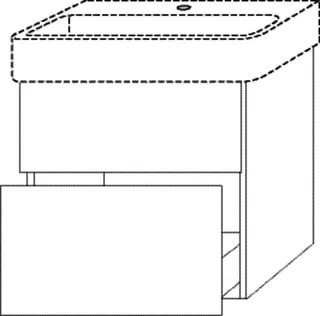 SA Waschtischunterbau mit Auszügen 3way (BS823) 588x710x397 Schwarz-Matt – Bild 2