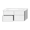 SA Waschtischunterbau mit Auszügen 3way (BS850) 588x1255x462 Weiß-Glanz – Bild 3