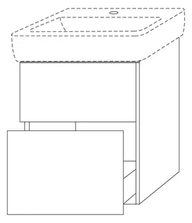 SA Waschtischunterbau mit Auszügen 3way (BS874) 588x490x407 Sandgrau-Matt – Bild 2