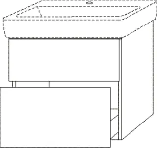 SA Waschtischunterbau mit Auszügen 3way (BS877) 588x635x407 Sandgrau-Matt – Bild 2