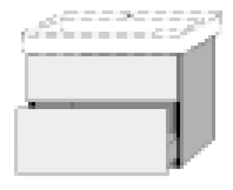 SA Waschtischunterbau mit Auszügen 3way (BS879) 588x790x407 Sandgrau-Matt