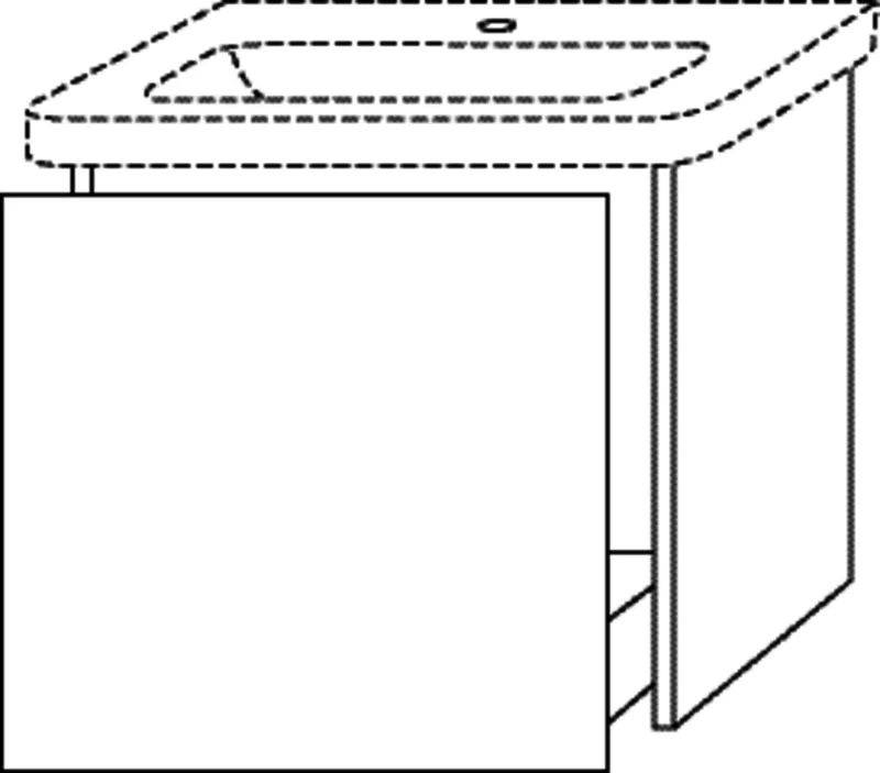 SA Waschtischunterbau mit Auszug 3way (BS999) 513x550x420 Weiß-Glanz