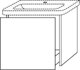 SA Waschtischunterbau mit Auszug 3way (BS999) 513x550x420 Weiß-Glanz – Bild 2