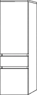 SA Mittelschrank Anschlag links CurveBay (CW100L) 1384x400x341 Weiß-Glanz – Bild 2