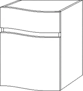 SA Anbauschrank links CurveBay (CW310) 570x400x449 Eiche-Nebraska