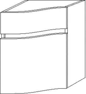 SA Anbauschrank rechts CurveBay (CW311) 570x400x449 Weiß-Glanz