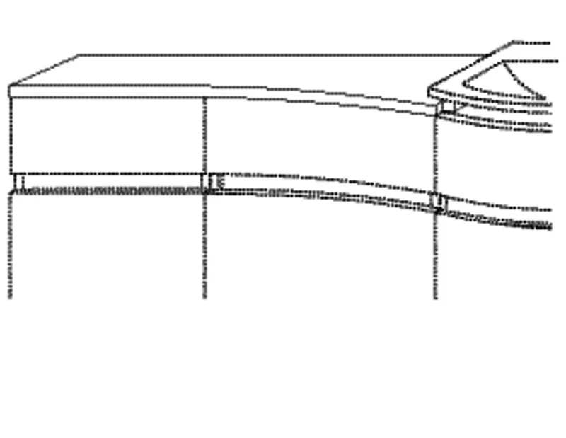 SA Abdeckpl. geschweift Anbau links CurveBay (CW400) 19x818x454 Weiß-Glanz