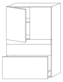 SA Mittelschrank 2morrow (G2225) 1105x700x350 Weiß-Glanz – Bild 2