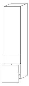 SA Hochschrank Anschlag links 2morrow (G2273L) 1615x350x350 Weiß-Glanz – Bild 2