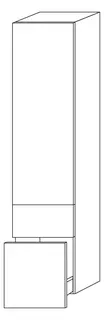 SA Hochschrank Anschlag links 2morrow (G2273L) 1615x350x350 Weiß-Glanz – Bild 3