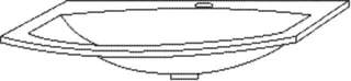SA MG-Waschtisch CurveBay CurveBay (MG102) 15x804x535 Weiss-Glanz