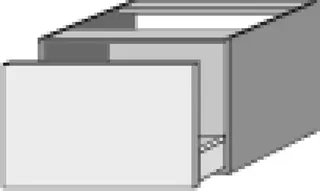 SA Anbau-/Solitärschrank mit Auszug 2morrow (P2231) 340x500x520 Schwarz-Matt