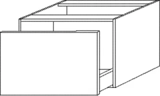 SA Anbau-/Solitärschrank mit Auszug 2morrow (P2231) 340x500x520 Schwarz-Matt – Bild 2