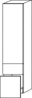SA Hochschrank Anschlag rechts 2morrow (P2273R) 1615x350x350 Sandgrau-Matt