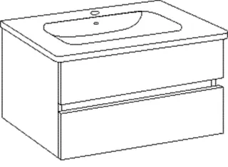 SA Waschtischunterbau mit Auszügen Solo One (PS020) 555x560x450 Eiche-Kansas – Bild 2