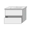 SA Waschtischunterbau mit Auszügen Solo One (PS021) 555x740x450 Linde-Hell